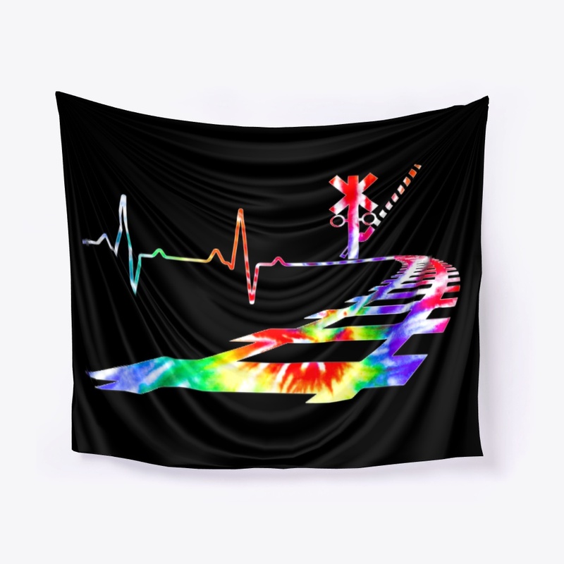 Heartbeat Railroad Train Tie Dye railway