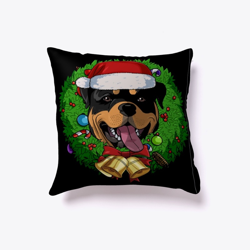 Rottweiler Christmas Pillow