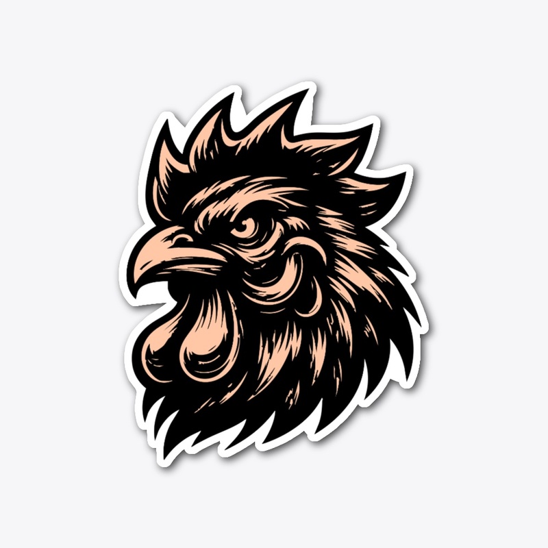 Bold Angry Chicken Illustration