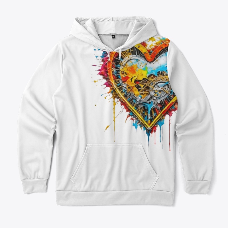 Color splashed steampunk heart