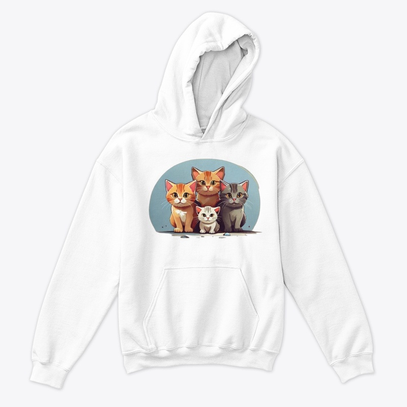 Playful cat crew t-shirt design