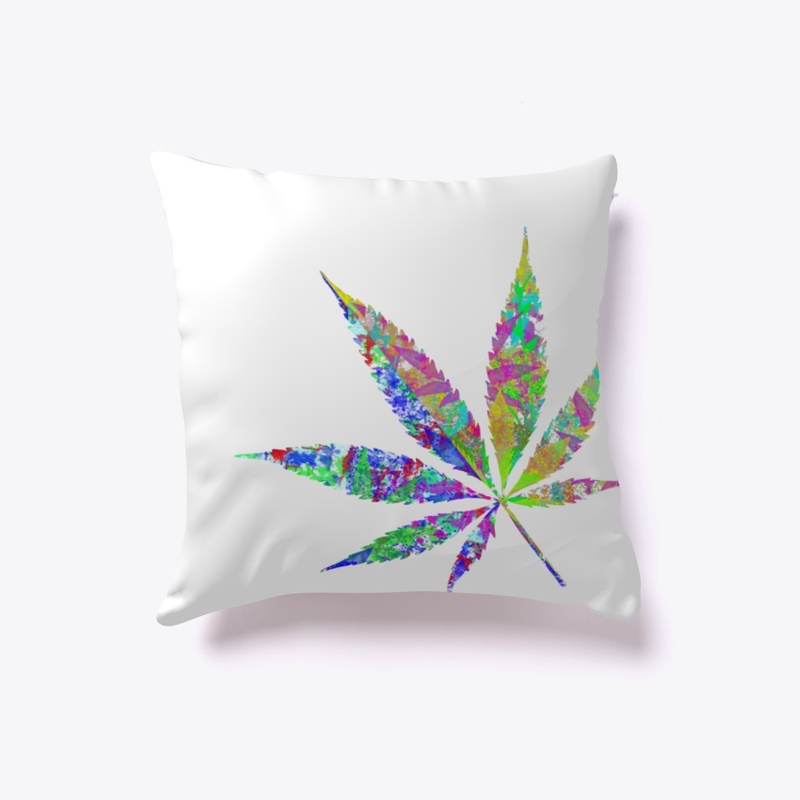 Cannabis leaf pillow
