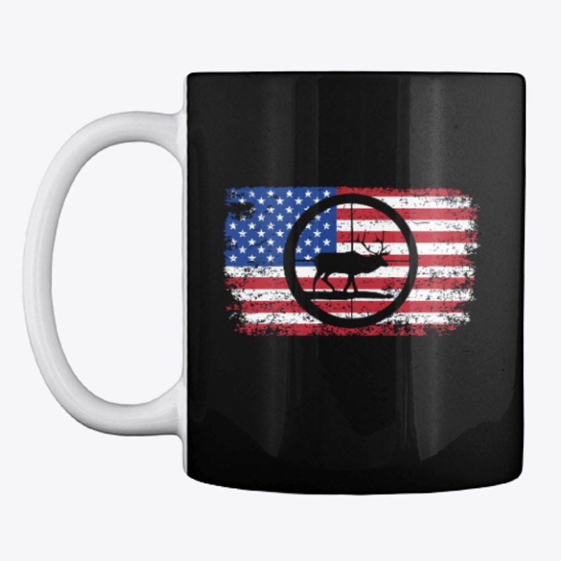 Deer Elk Hunting Flag USA 4th July Shirt