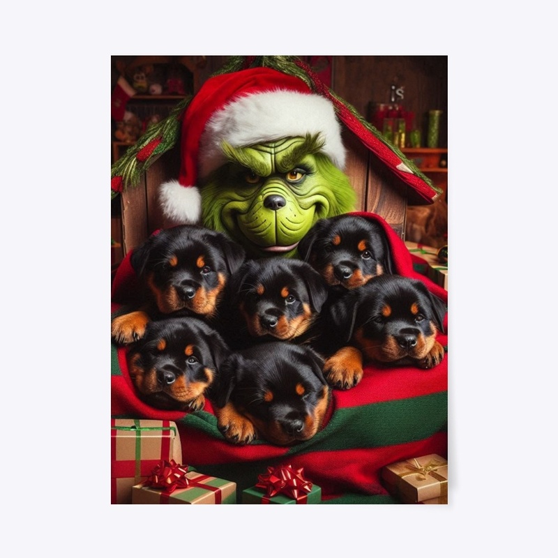 Rottweiler Puppies on Christmas Eve