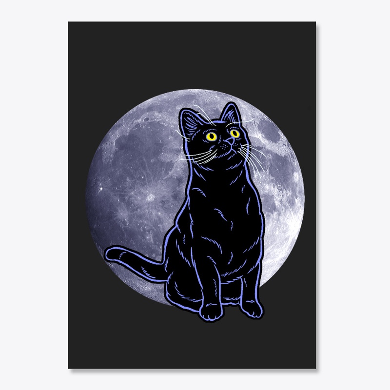 Cat Moon Night
