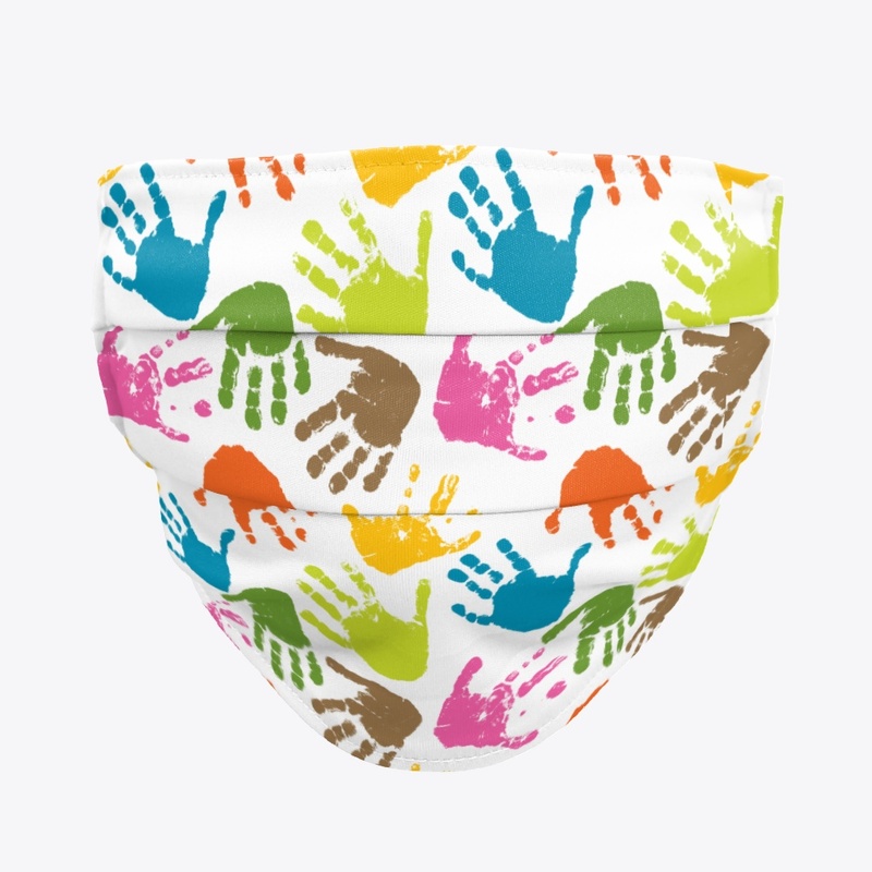 Seamless pattern of print of hands