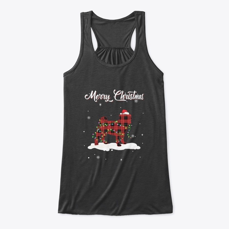 Pug Christmas Red Plaid Dog Lover Pajama
