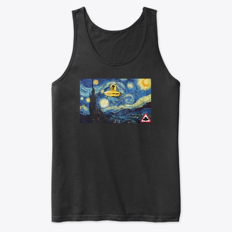 Starry night with alien