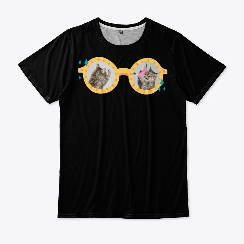 Funny bouncy cute yellow cat glasses