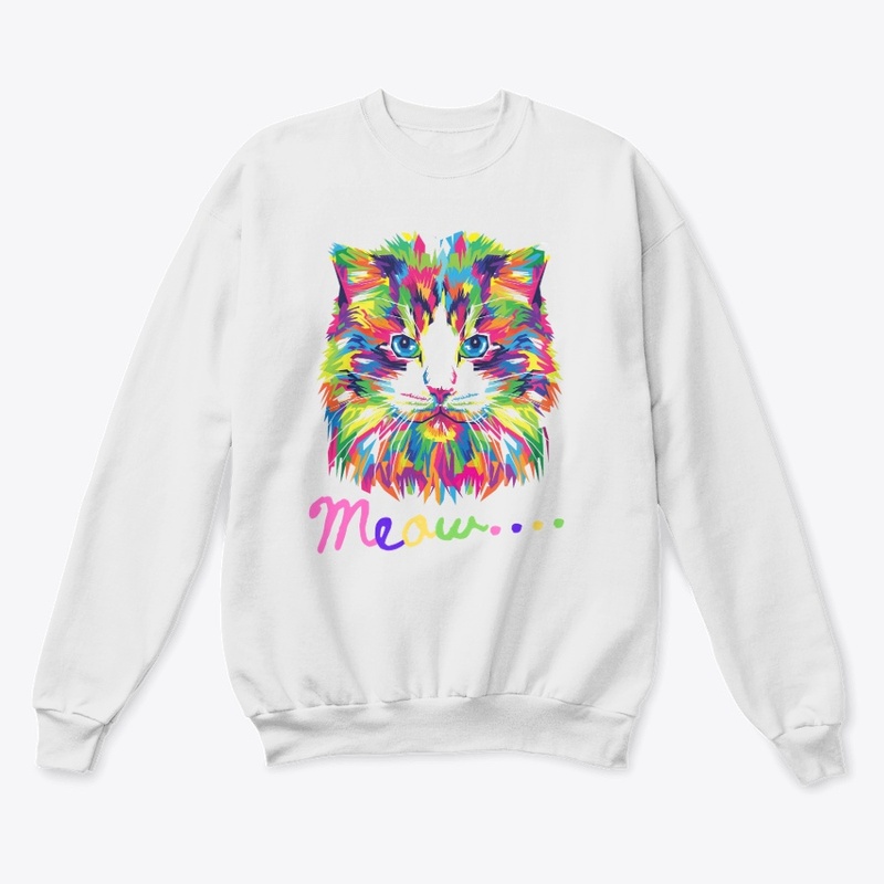 MEOW Cute & Playful Cat- T-Shirt design