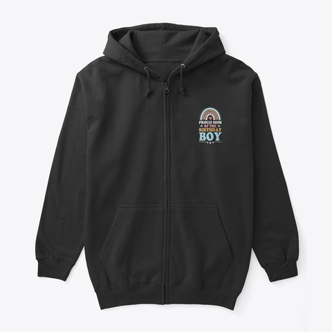 Proud Mom Of The Birthday Boy Black T-Shirt Front