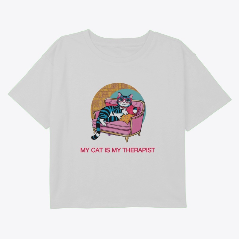Funny Cat Therapist Chill Kitty Art, FC3