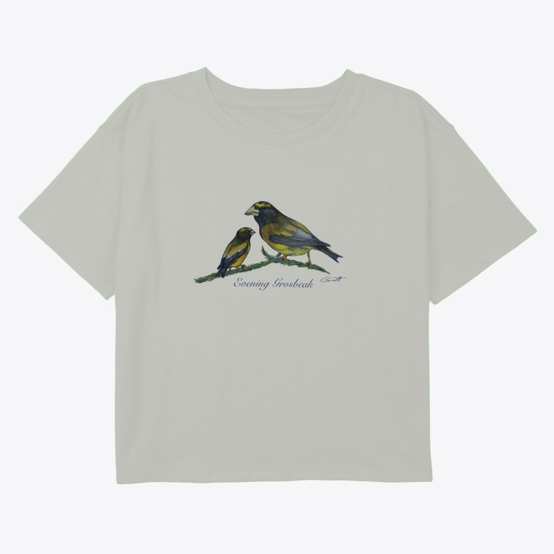 Women's Crop Tee - Evening Grossbeak
