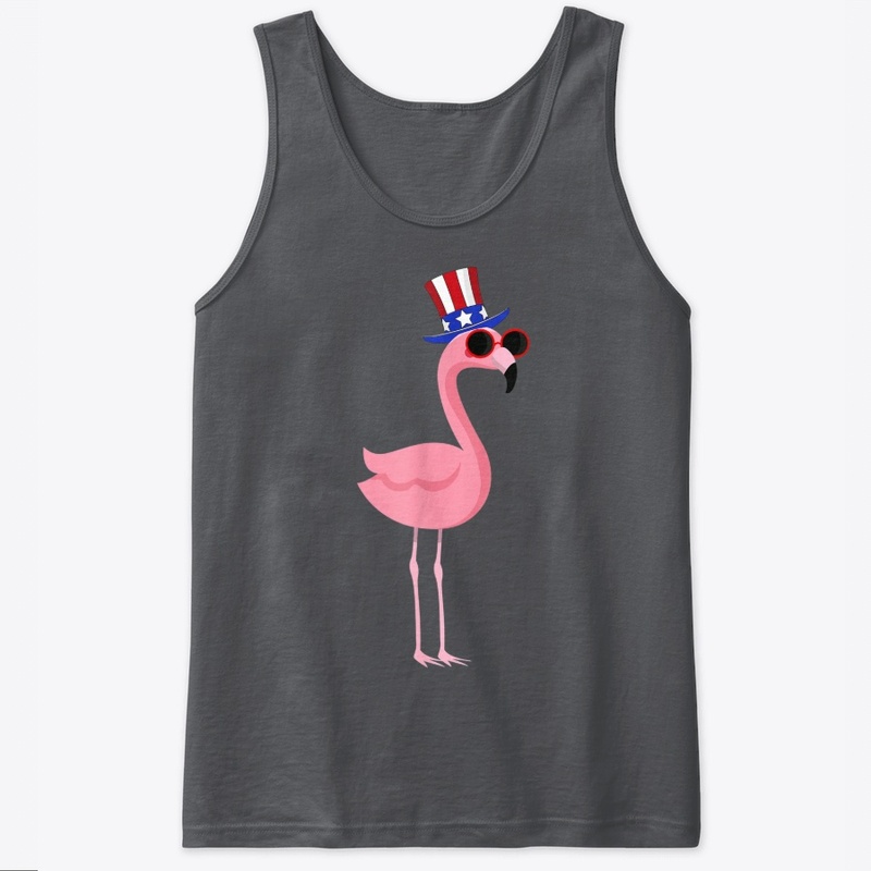Patriotic Pink Flamingo USA Flag