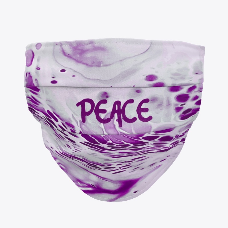 Purple Marble "PEACE" Face Mask