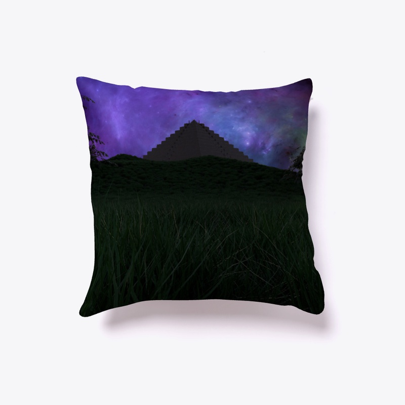 pyramid landscape and cosmos background