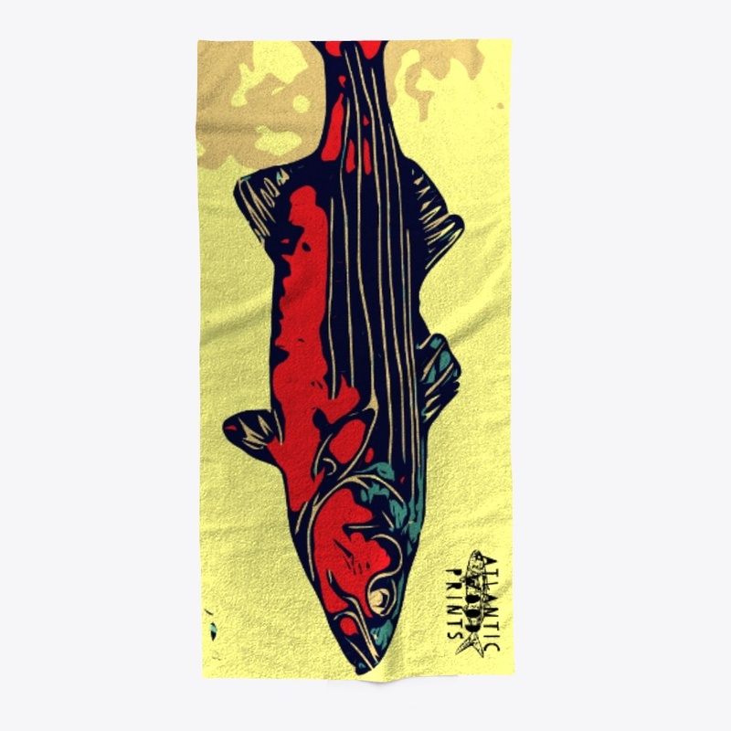Red and Teal Striper Towel