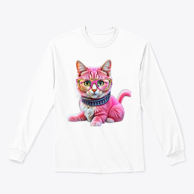 Pink Cat in Shades Tee: Feline Fab!