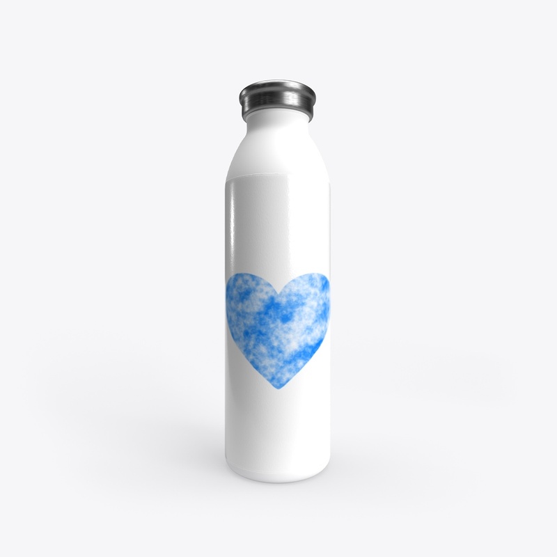Blue Heart with Clouds