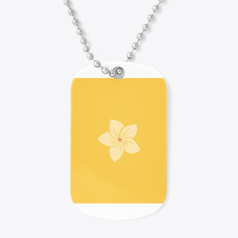 Pink Flower on Yellow Background