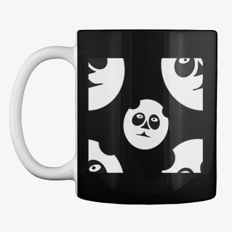 abstract pandas black and white pattern