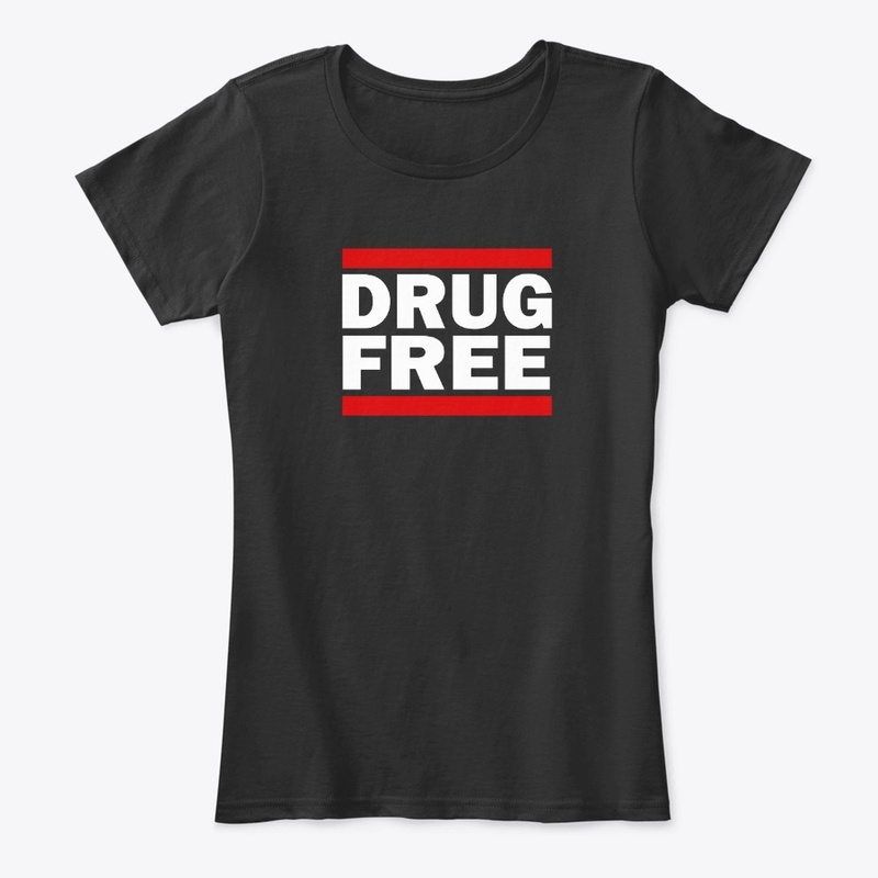 DRUG FREE White Logo Tee