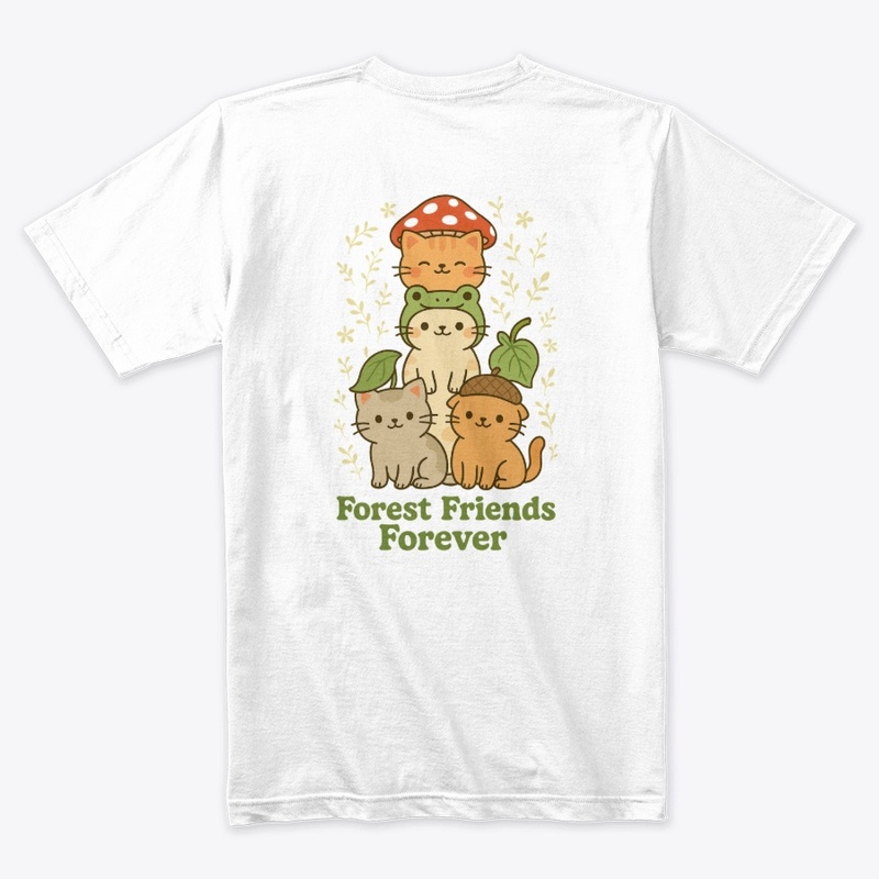 Forest Friend - Cute Frog Hat Cat Tee