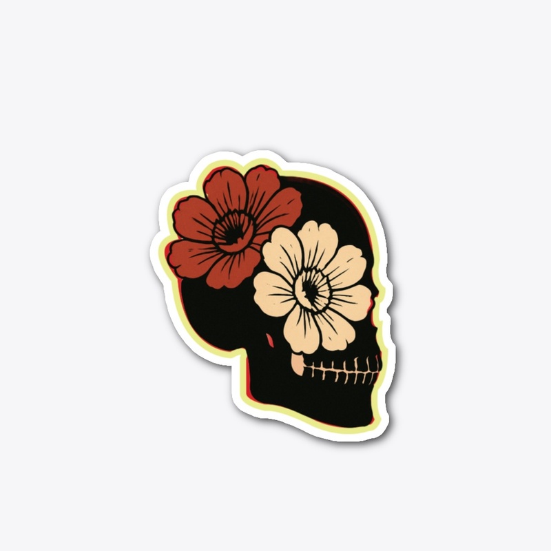 	Floral skull design  life and death 