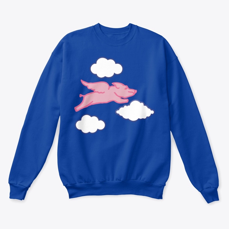 When Pigs Fly Whimsical Sky Illustration