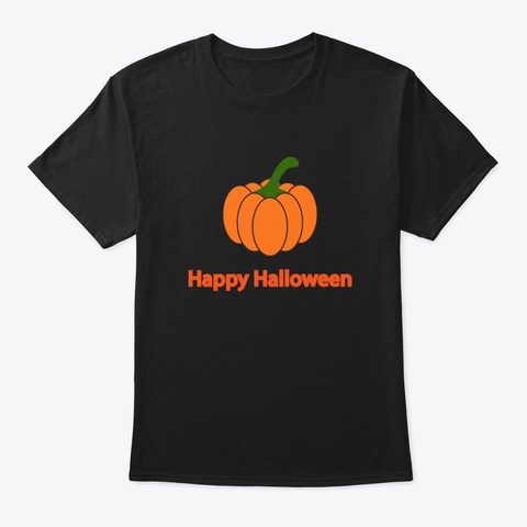 Pumpkin Halloween Black T-Shirt Front