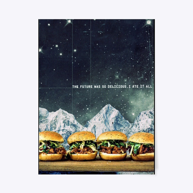 Burger Collage Art - Space Surrealism