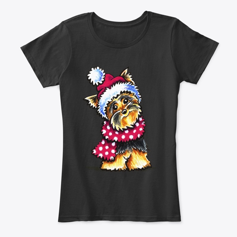 Yorkie Happy Winter Hat Scarf Zipped fit