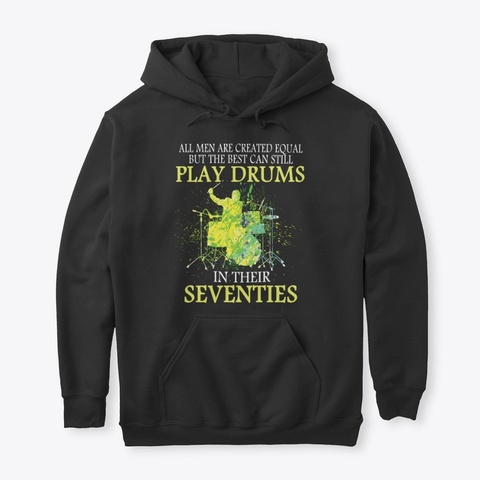 Equal Drums Seventies Men   Sticker Black T-Shirt Front