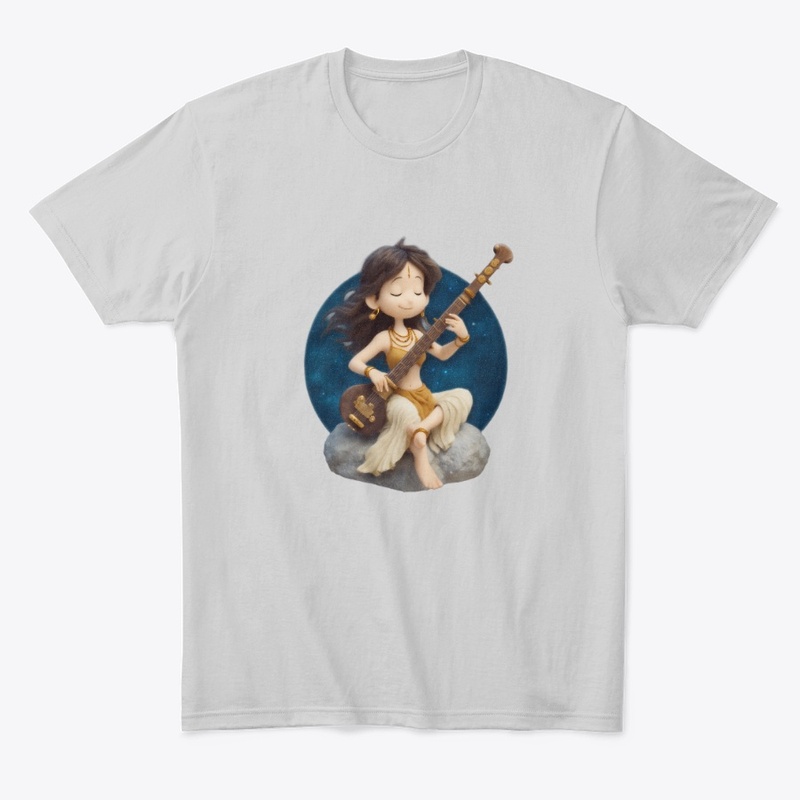 Cute Guan Yin playing sitar