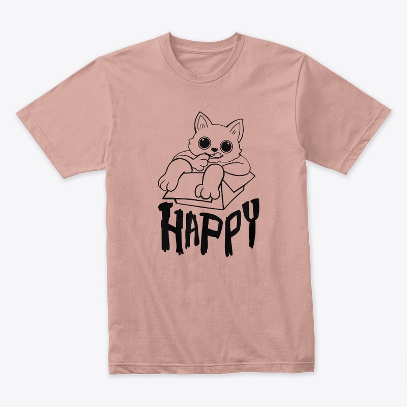 happy cat line art