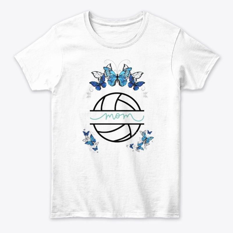 Volleyball Mom Blue Butterflies