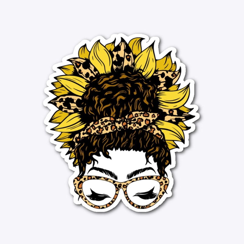 Mom bun sunflower curly hair