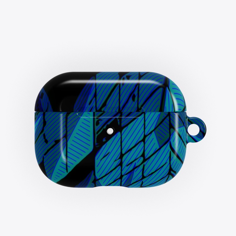 Turquoise Black Striped Pattern  
