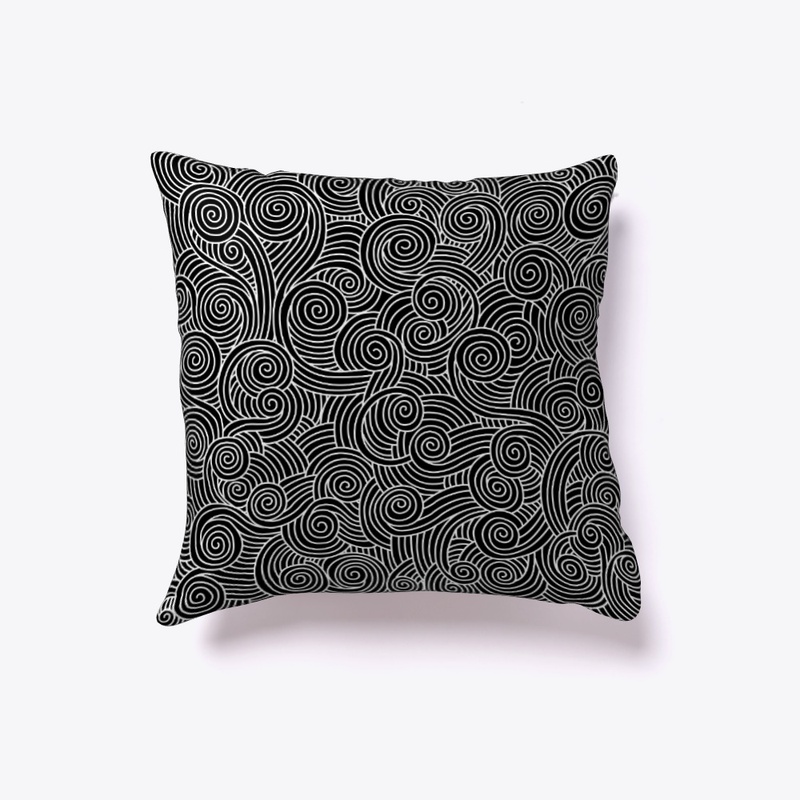 Indoor Pillow doodle white