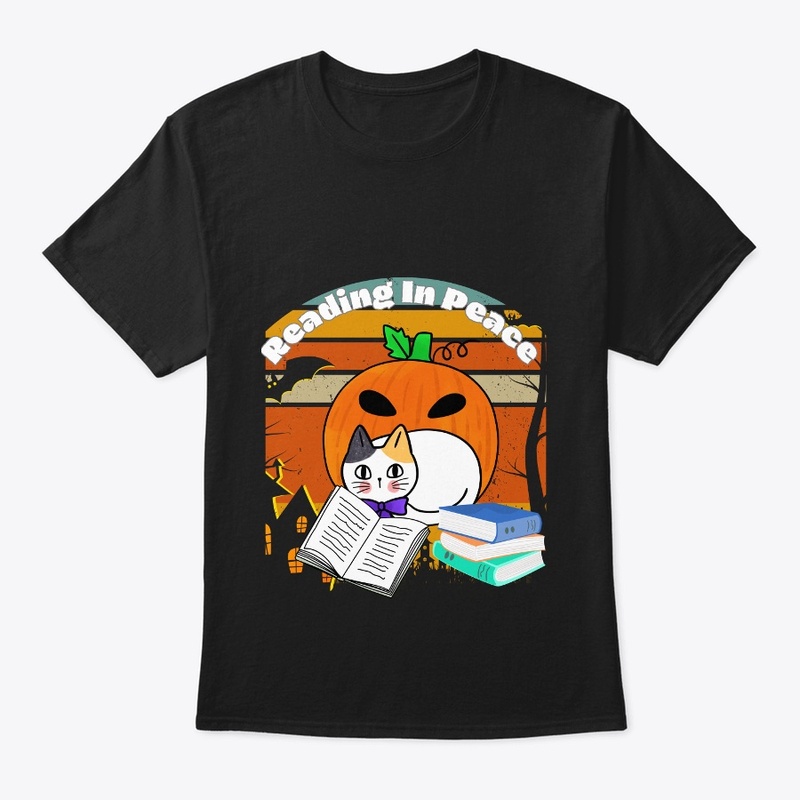 Read in peace Halloween cat book lover 