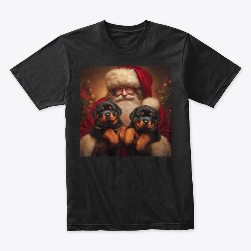 Santa with Rottweilers