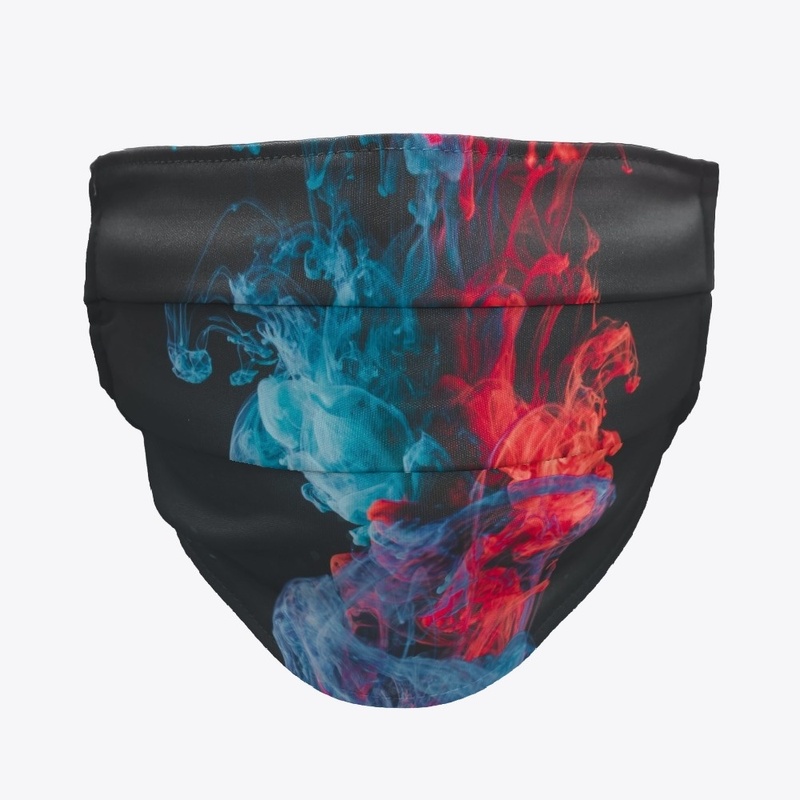 Blue and Red Smoke Illustration