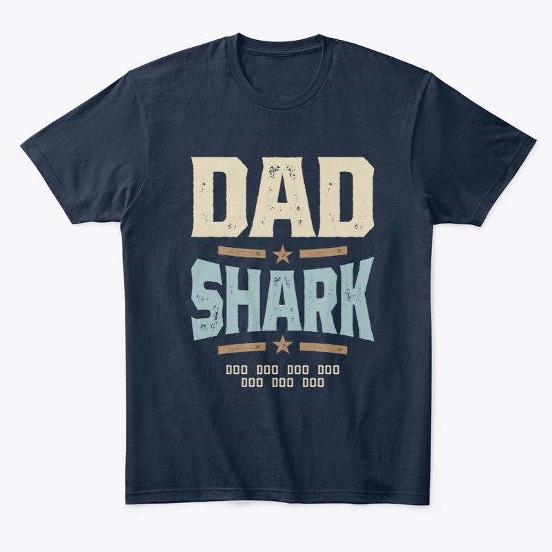 Mens Dad Shark Tee Funny Birthday