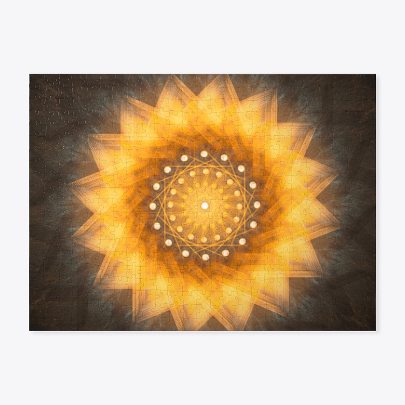 Geometric Sunflower Mandala Art