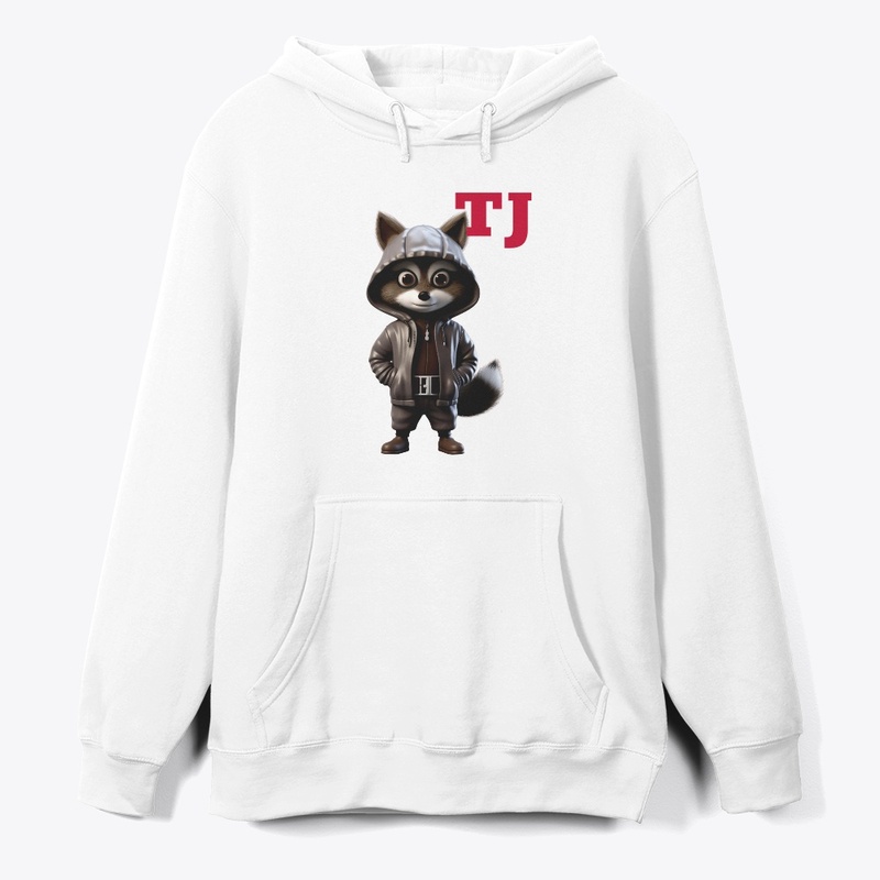 TJ leather hoodie racoon