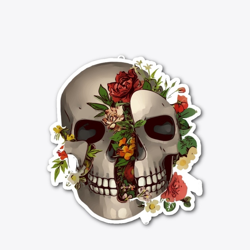 Broken Skull and Flowers - Valentine's