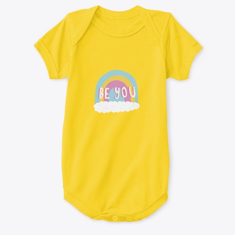 Be You Rainbow Print Yellow  T-Shirt Front
