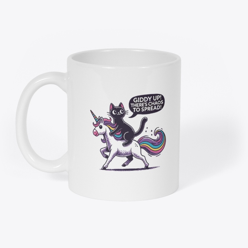 Funny Cat Riding Unicorn