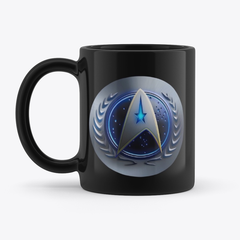 TREK FAN DESIGN UN FEDERATION BLK MUG