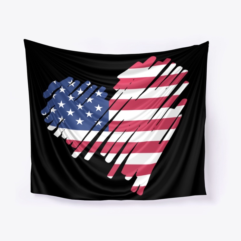 Heart American Flag 4th of July